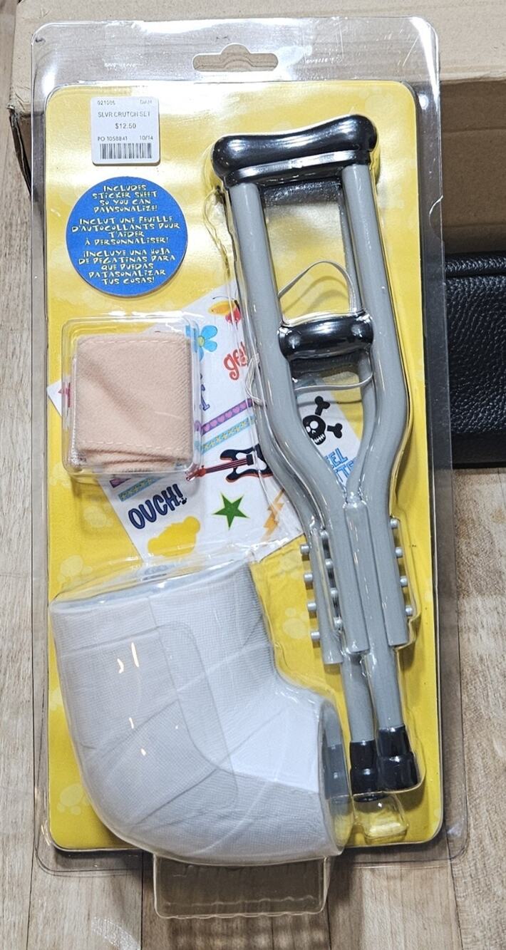 Build-A-Bear NEW Crutches Cast Bandage Get Well Soon Hospital Injury New